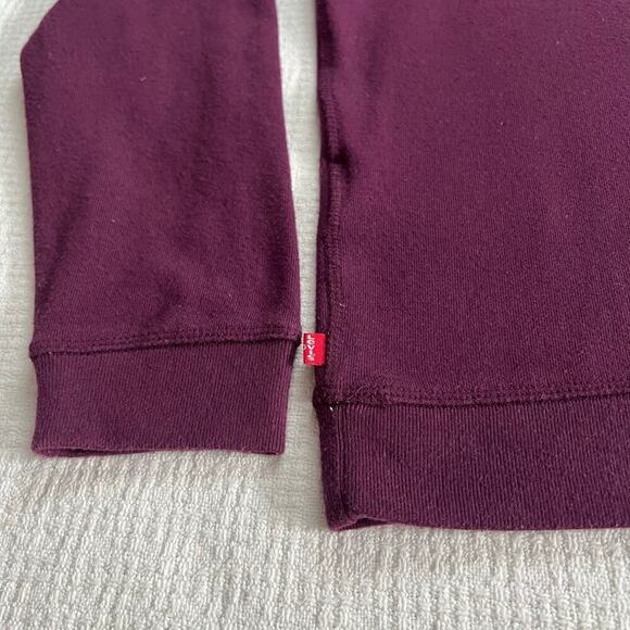 Levi’s Logo Crewneck Plum Sweater Large White Graphic Sweatshirt Womens - Picture 8 of 8